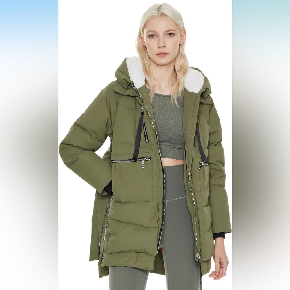 Orolay Olive Green Women's Puffer Jacket